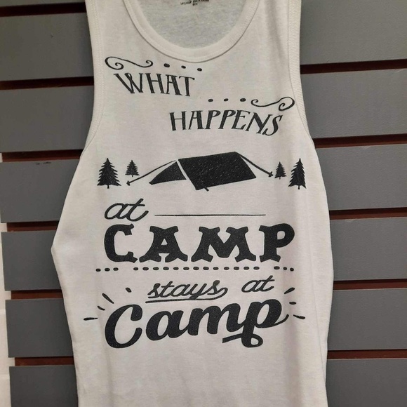 “ what happens at camp stays at camp” custom tank top - Picture 1 of 1